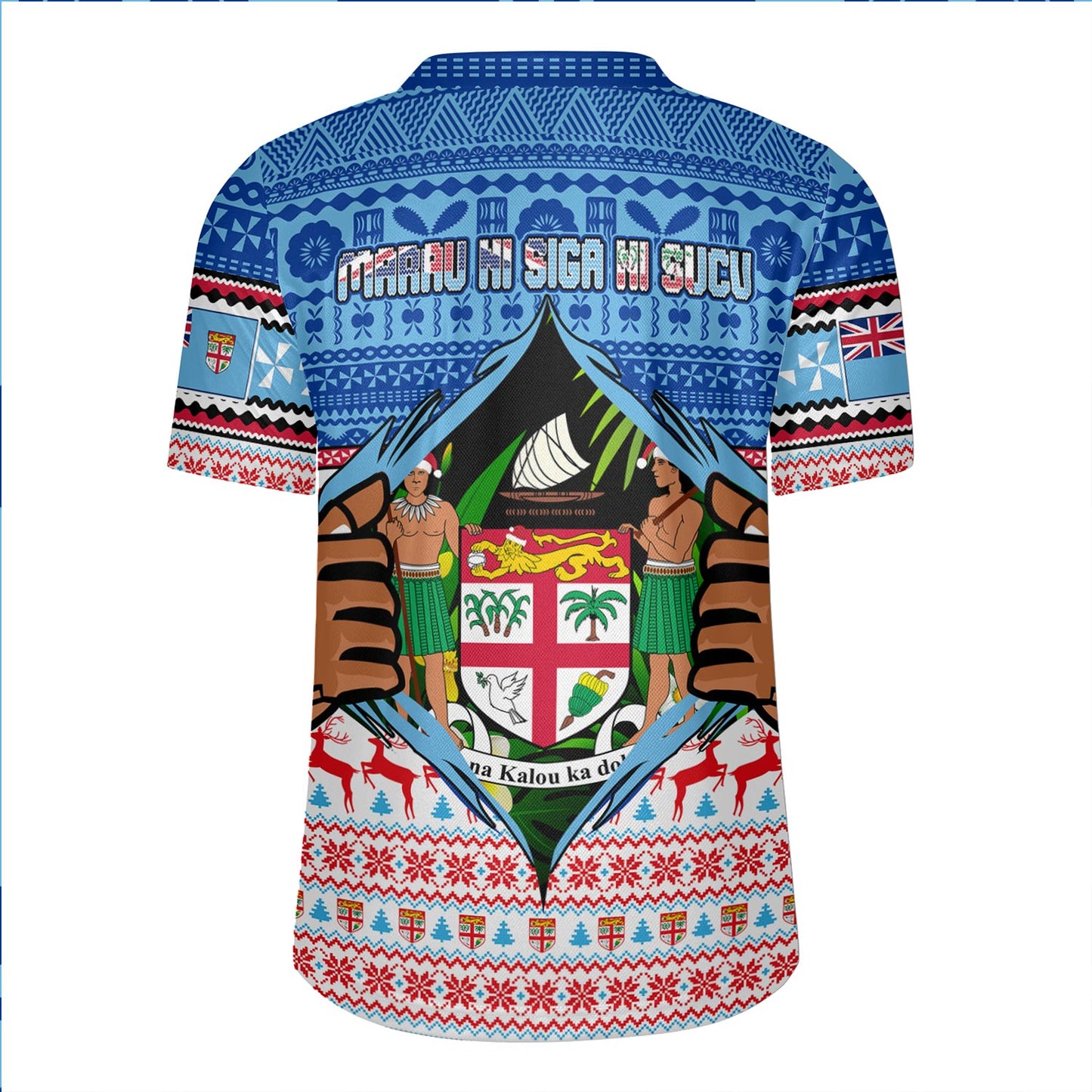 Fiji Rugby Jersey Merry Christmas Born Fijian Masi Knitted Ugly Christmas Pattern