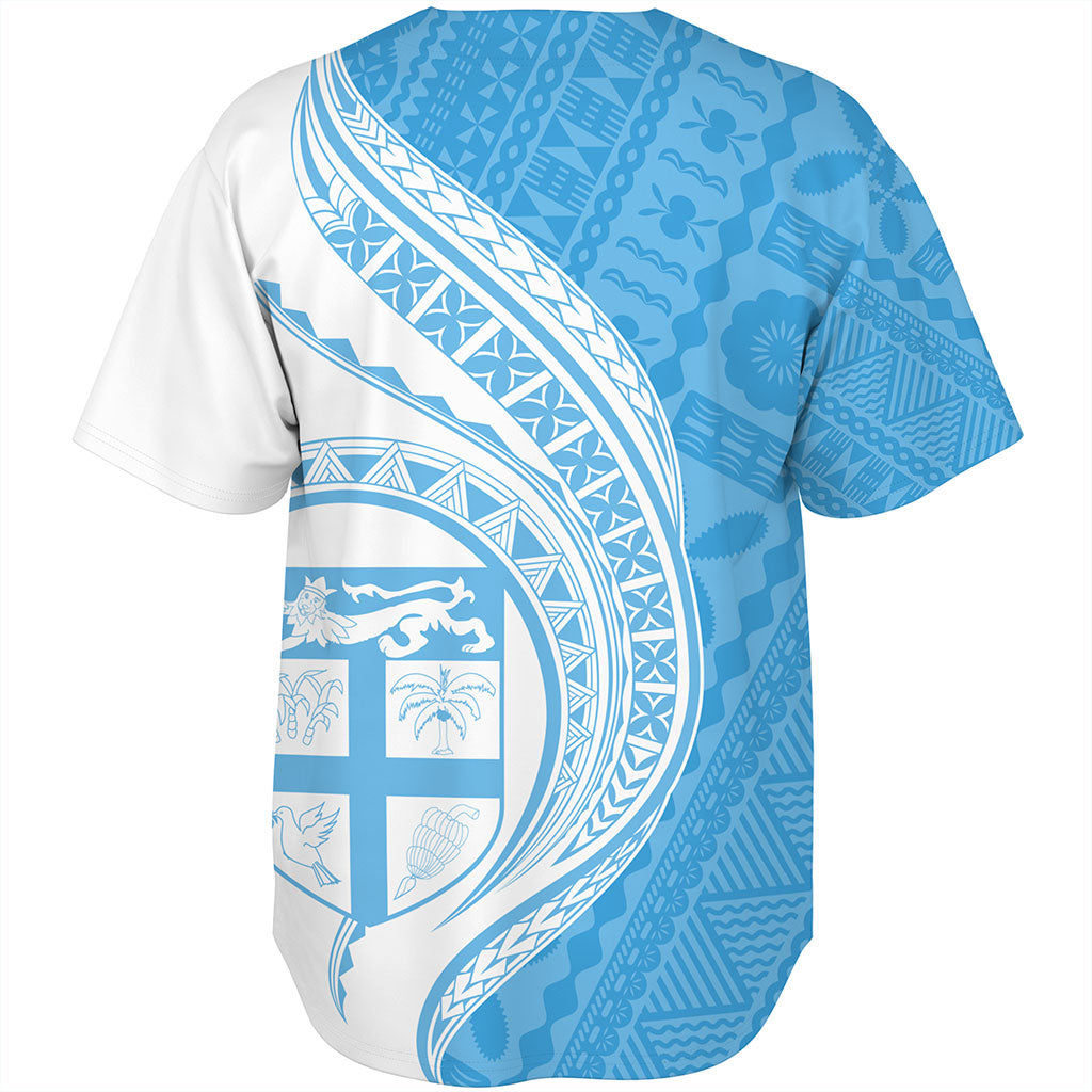 Fiji Baseball Shirt Fijian Bula Half Pattern