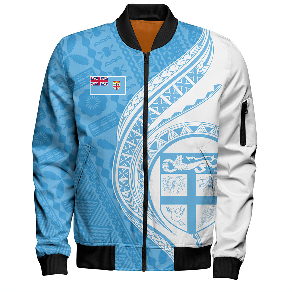 Fiji Bomber Jacket Fijian Bula Half Pattern