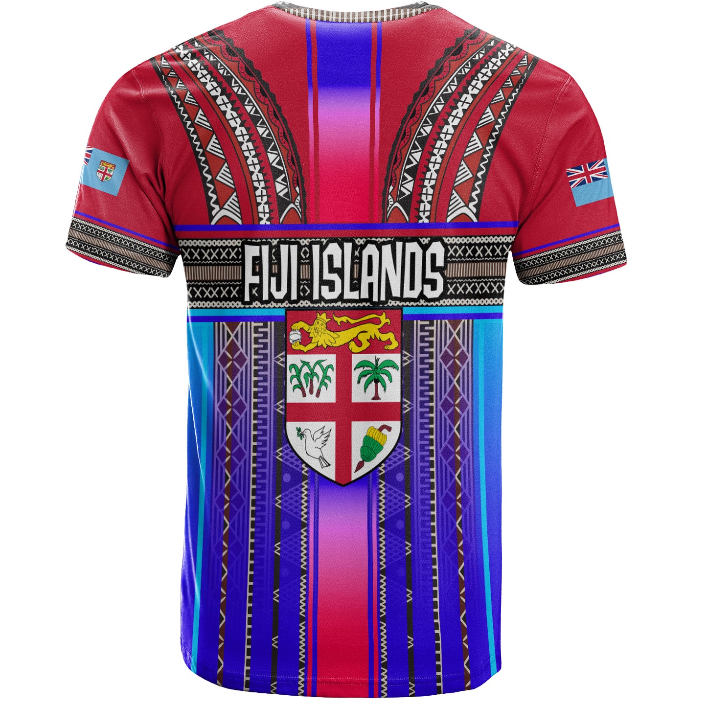 Fiji T-Shirt Fijian Traditional Masi Patterns Red