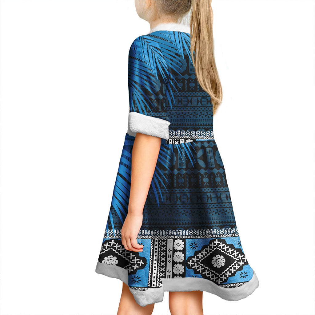 Fiji Women and Kid Christmas Dress Bula Special Fabric Leaves