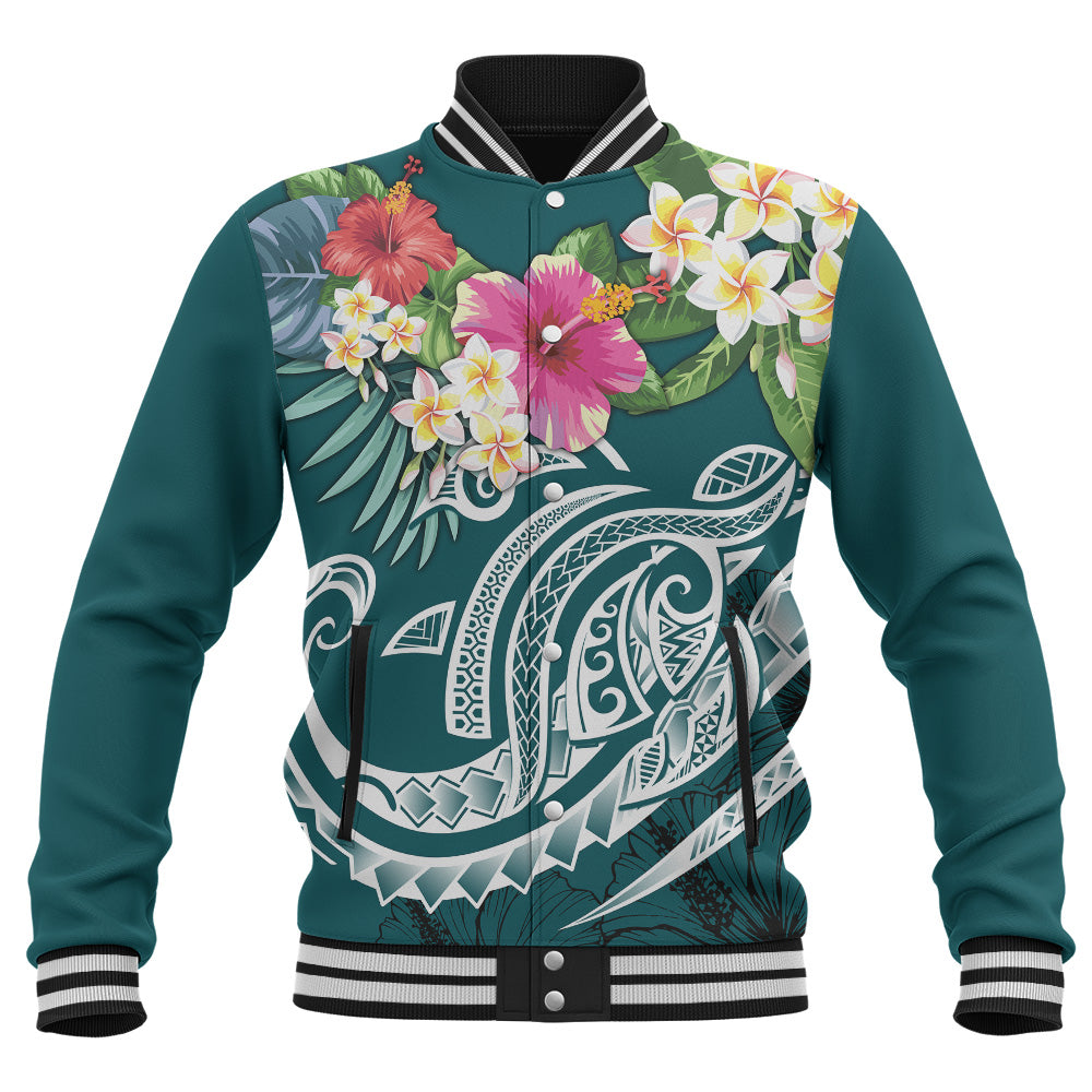 Polynesian Baseball Jacket Summer Plumeria
