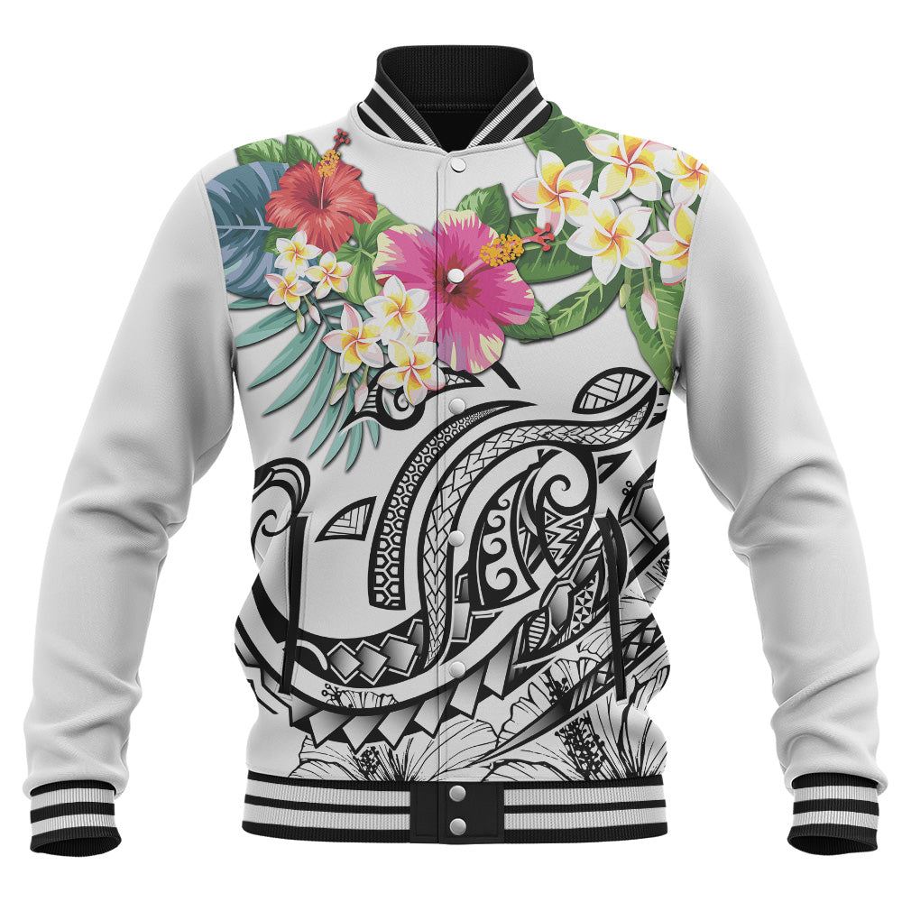 Polynesian Baseball Jacket Summer Plumeria