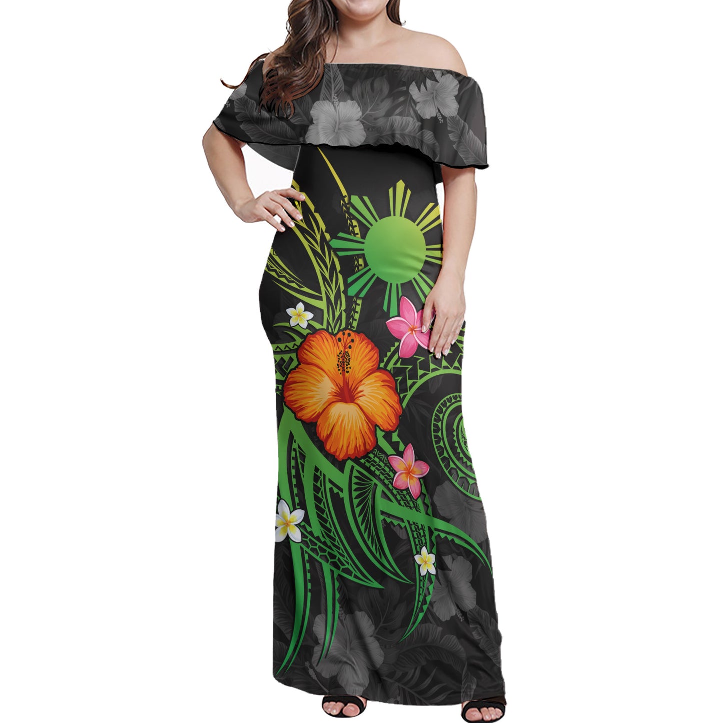 Philippines Filipinos Custom Personalised Woman Off Shoulder Long Dress Legend of Philippines