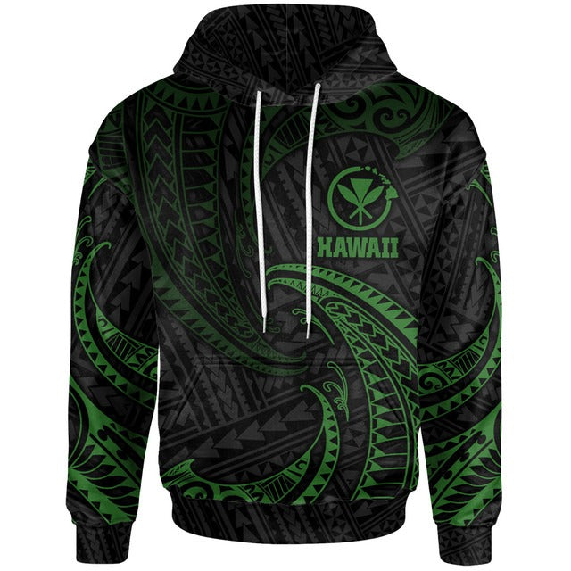 Hawaii Polynesian Hoodie - Gold Tribal Wave