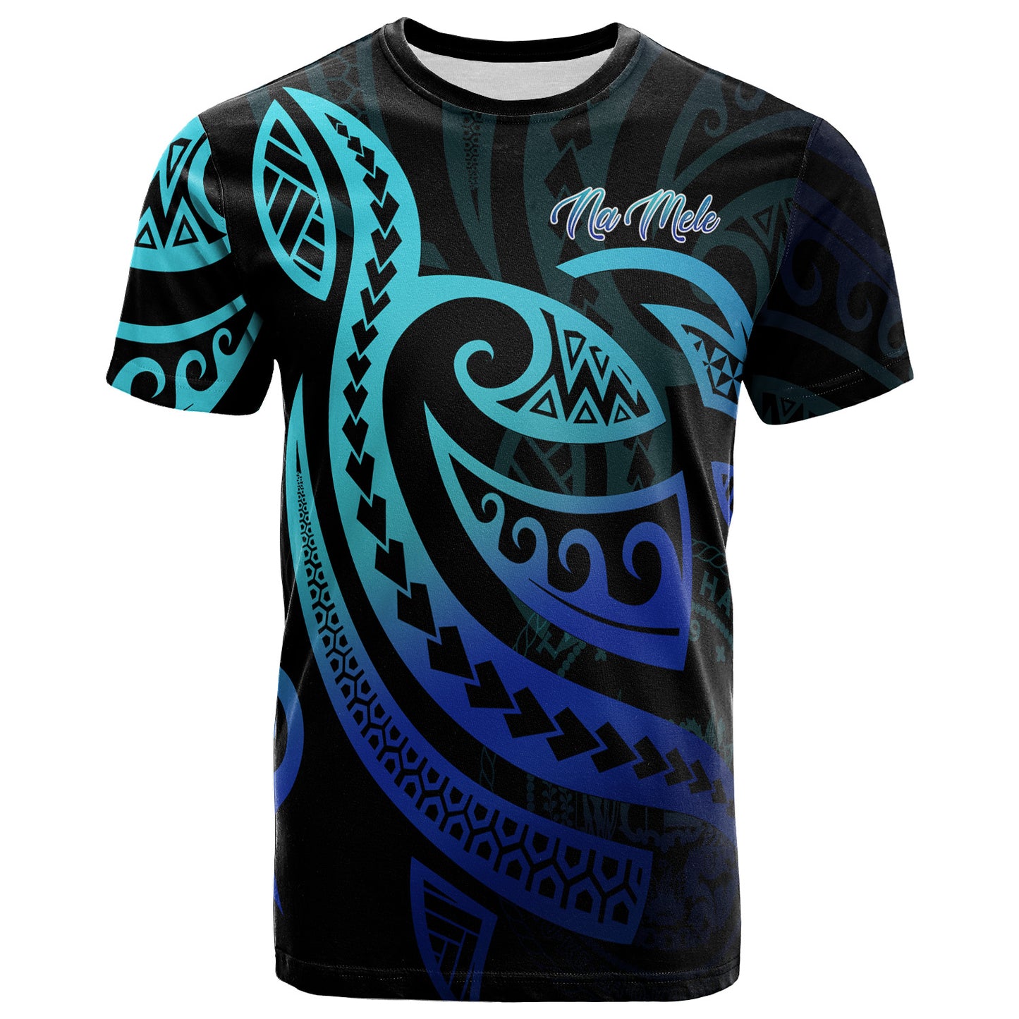 (Na Mele) T-Shirt - Turtle Tattoo Style Ocean