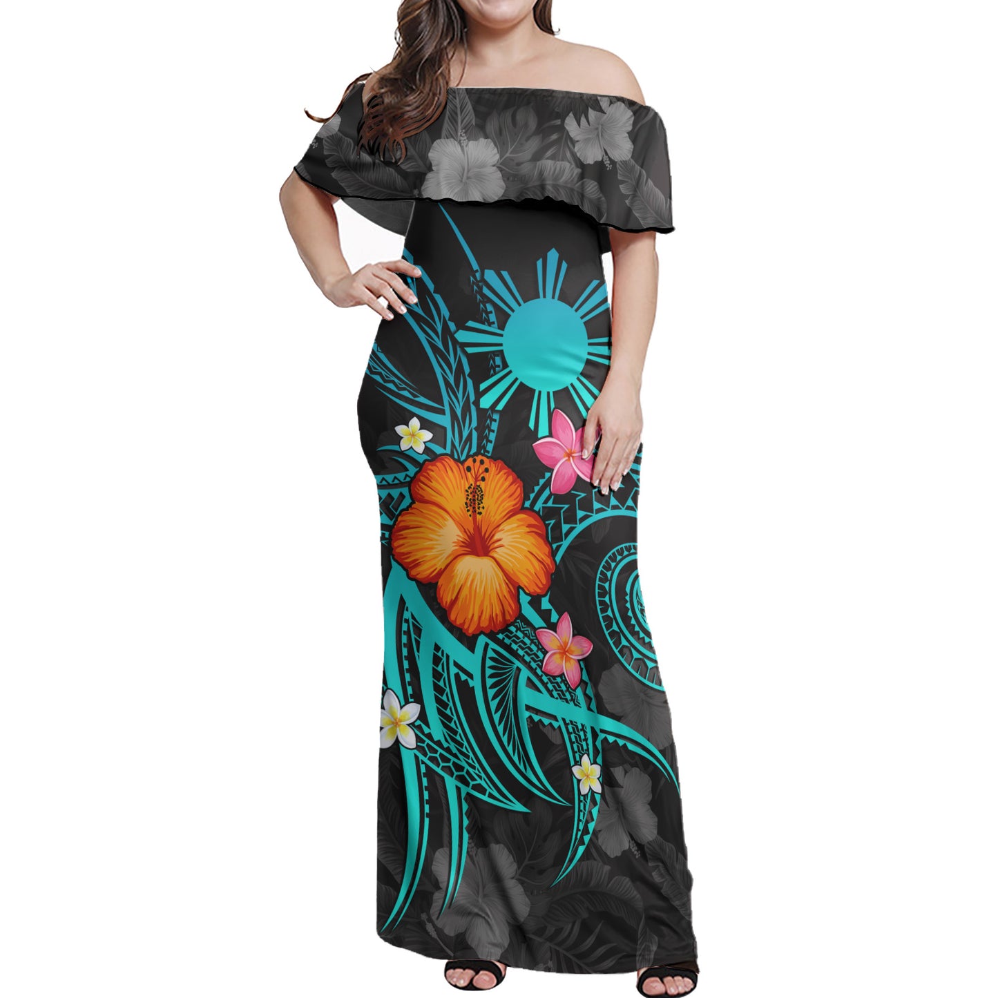 Philippines Filipinos Custom Personalised Woman Off Shoulder Long Dress Legend of Philippines