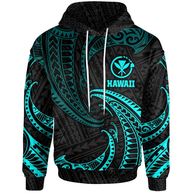 Hawaii Polynesian Hoodie - Gold Tribal Wave