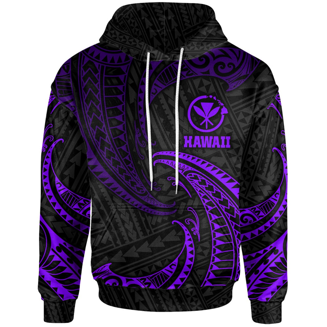 Hawaii Polynesian Hoodie - Gold Tribal Wave