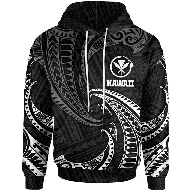 Hawaii Polynesian Hoodie - Gold Tribal Wave