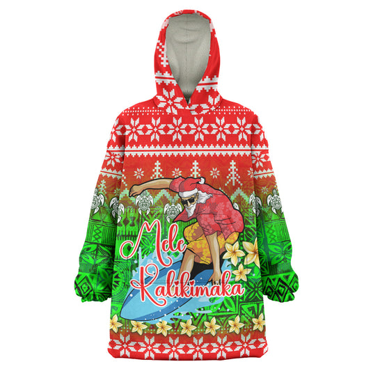 Hawaii Snug Hoodie Santa Surfing Mele Kalikimaka Style