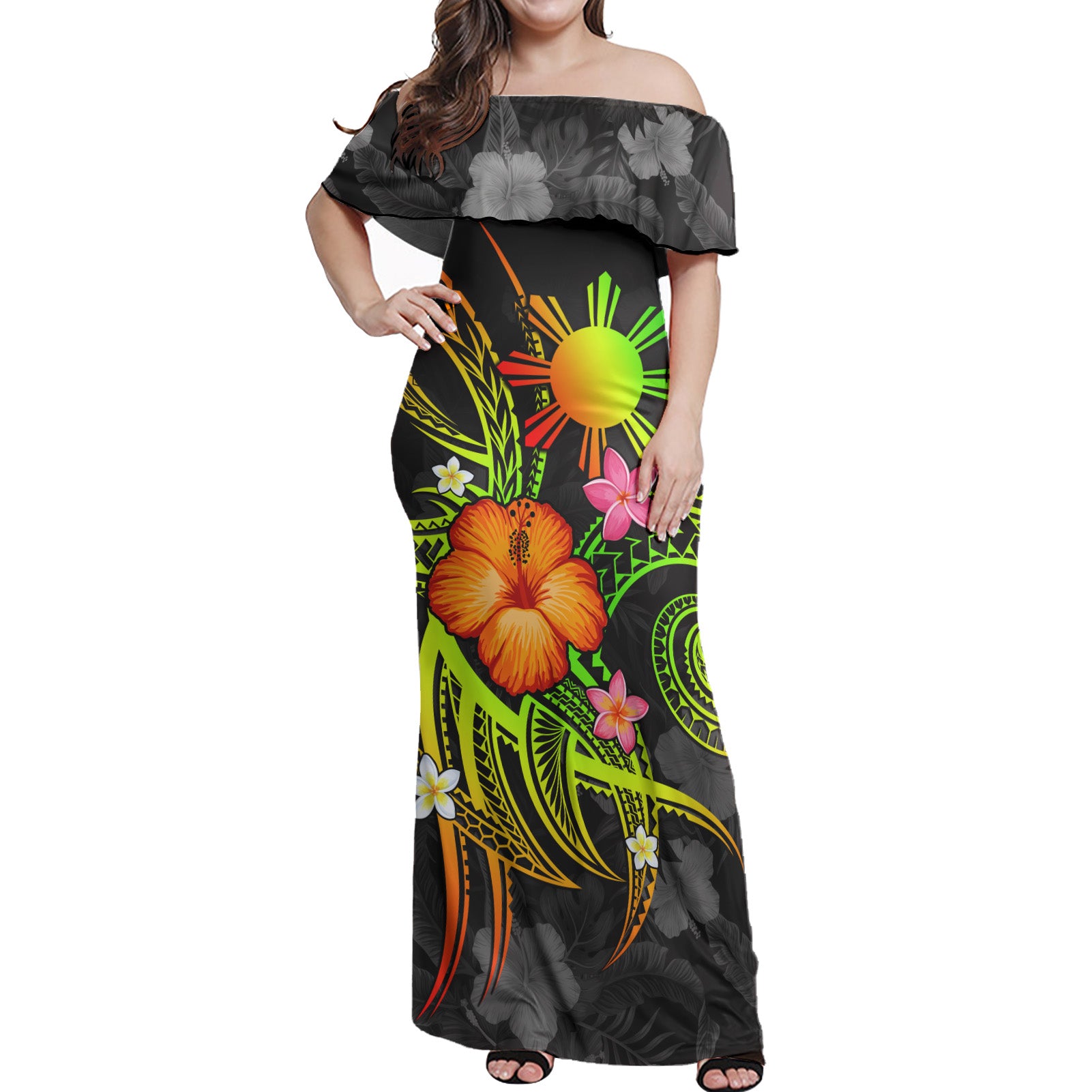 Philippines Filipinos Custom Personalised Woman Off Shoulder Long Dress Legend of Philippines