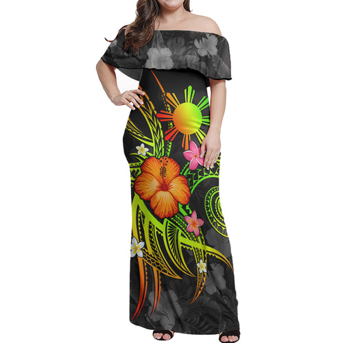 Philippines Filipinos Custom Personalised Woman Off Shoulder Long Dress Legend of Philippines