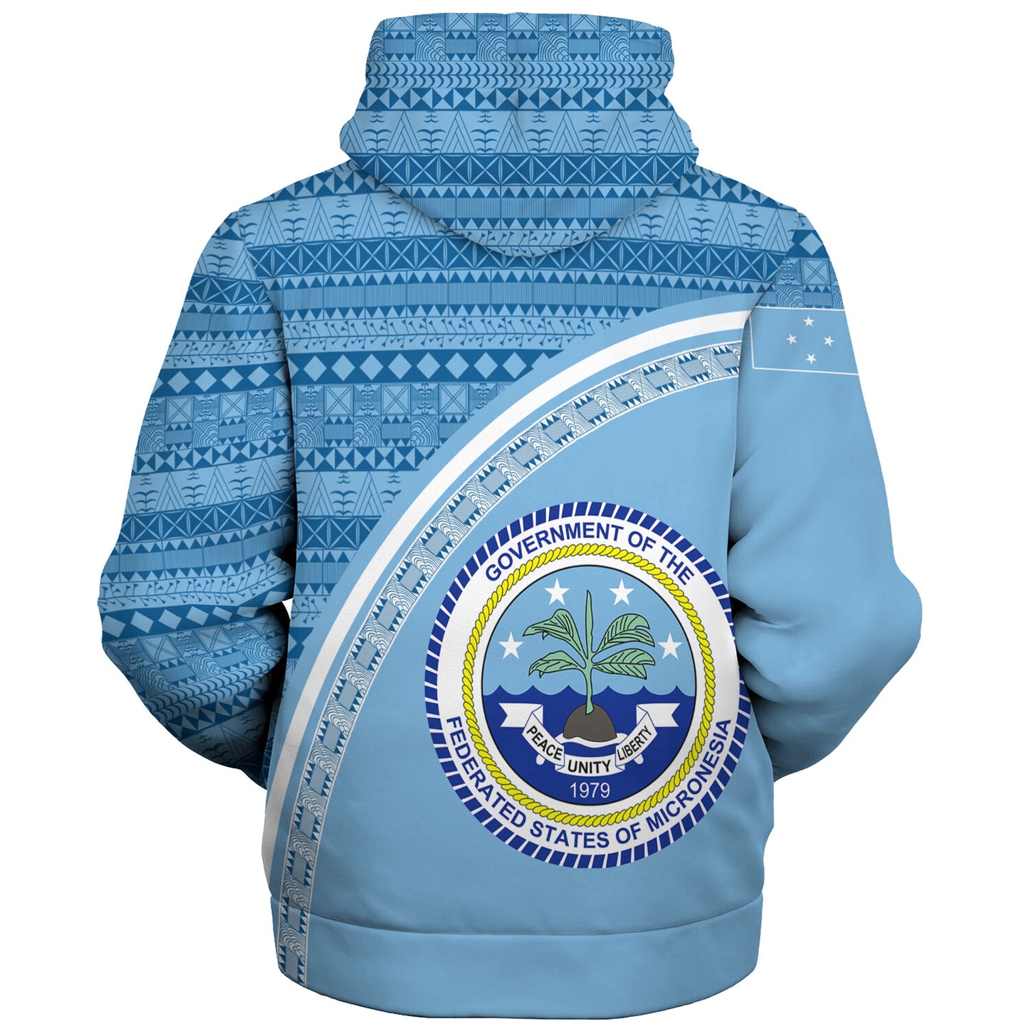Federated States Of Micronesia Custom Personalised Sherpa Hoodie Micronesia Tribal Patterns Curve Style