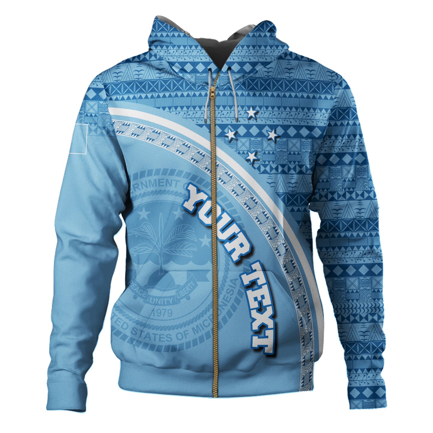 Federated States Of Micronesia Custom Personalised Hoodie Micronesia Tribal Patterns Curve Style