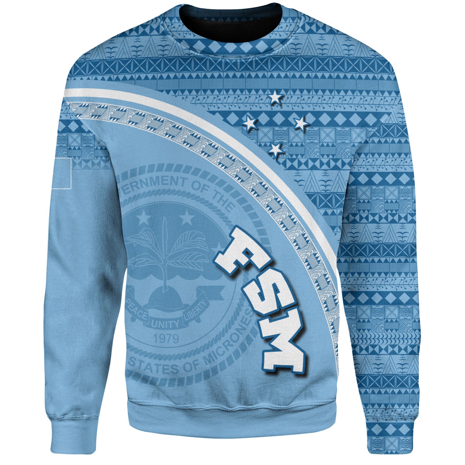 Federated States Of Micronesia Custom Personalised Sweatshirt Micronesia Tribal Patterns Curve Style