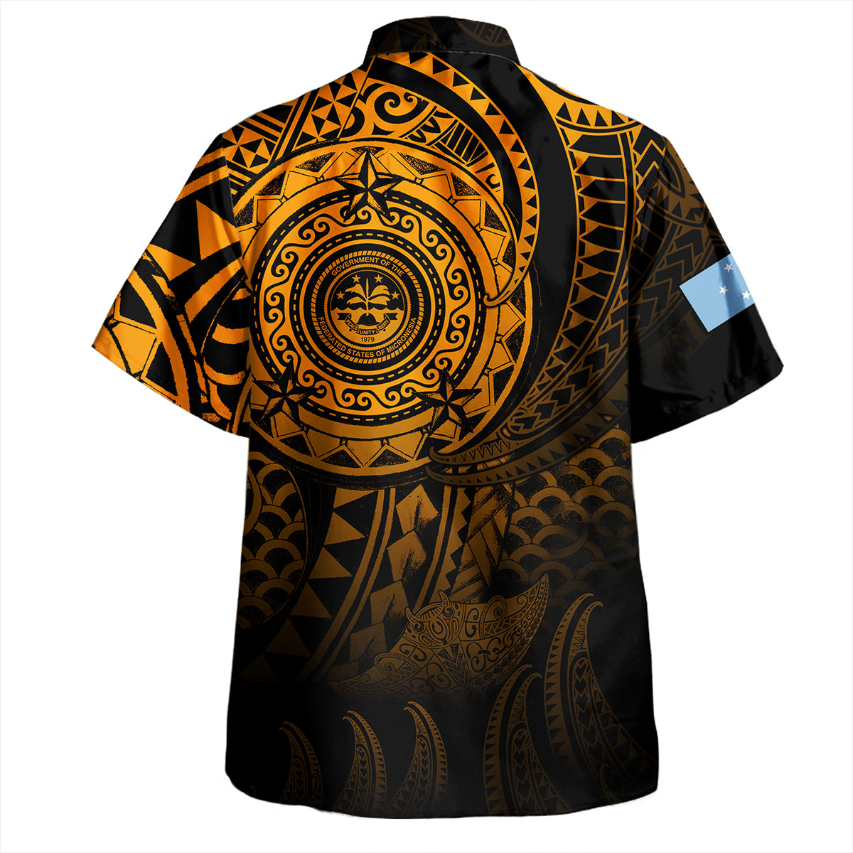 Chuuk State Hawaiian Shirt Pearl Of The Pacific Gold Polynesian Tattau
