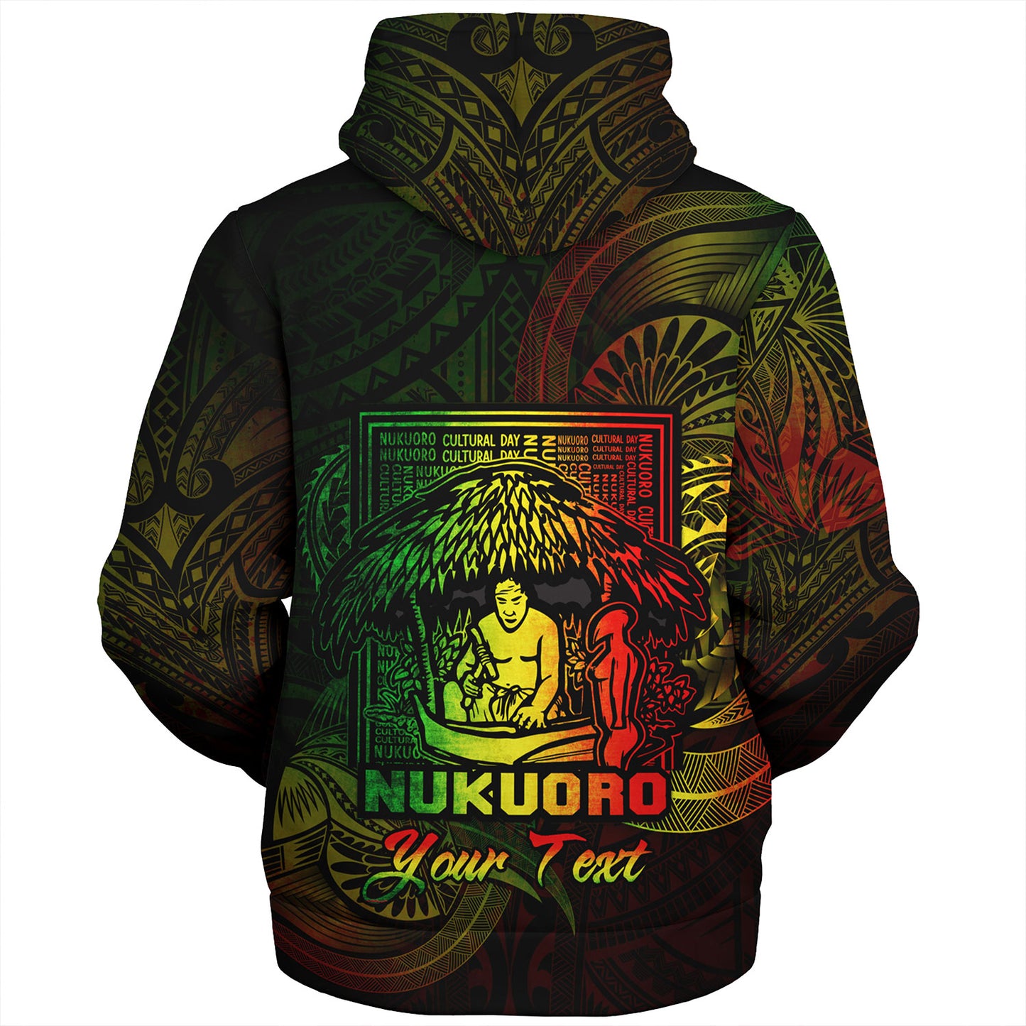Federated States Of Micronesia Sherpa Hoodie Custom Nukuoro Atoll Cultural Tribal Pattern