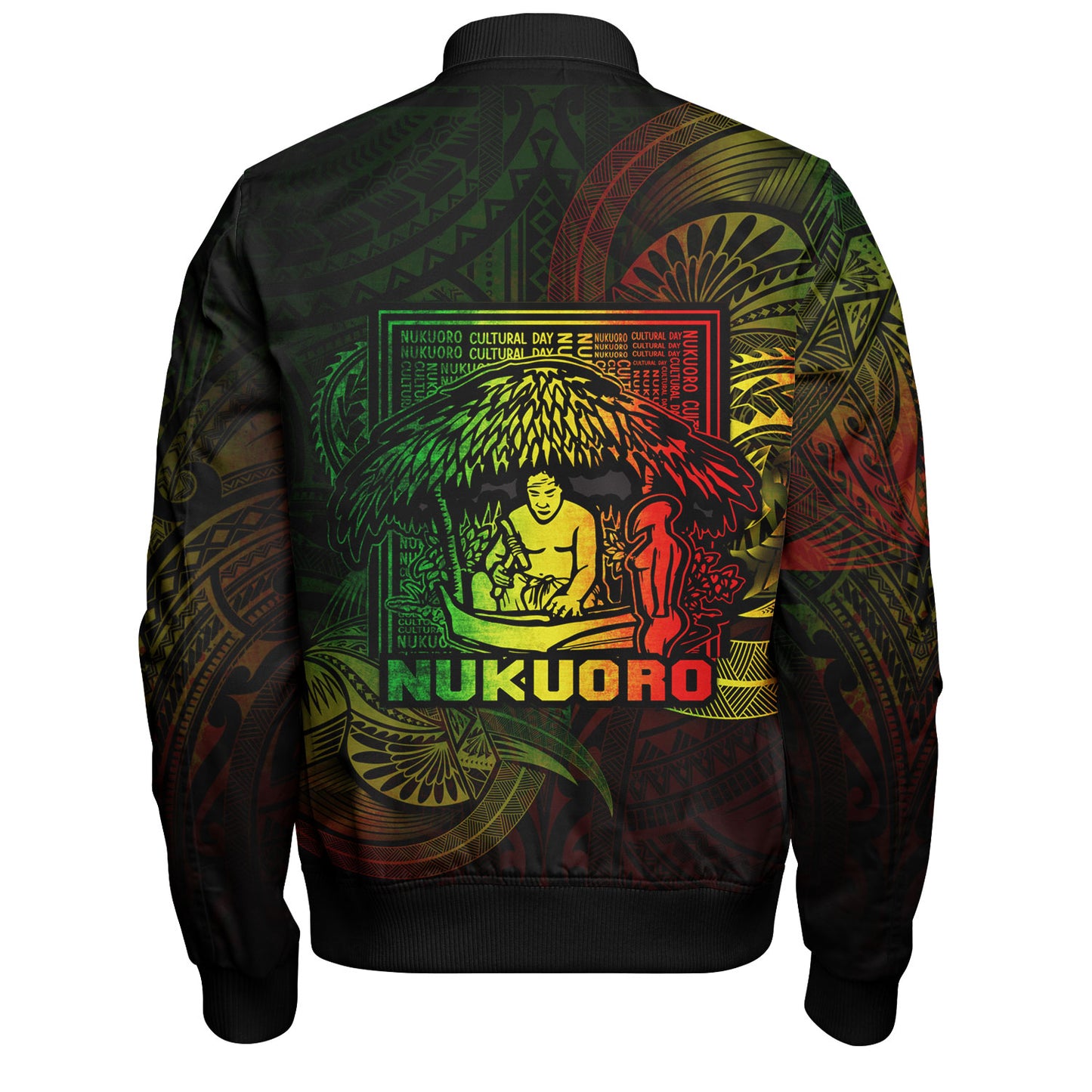 Federated States Of Micronesia Bomber Jacket Custom Nukuoro Atoll Cultural Tribal Pattern