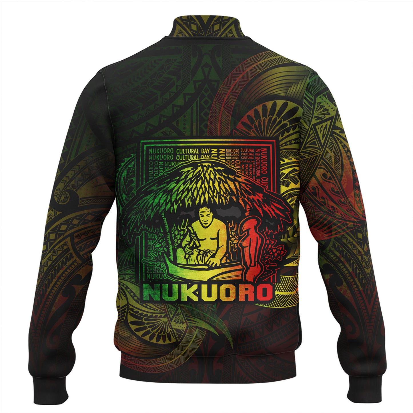 Federated States Of Micronesia Baseball Jacket Custom Nukuoro Atoll Cultural Tribal Pattern