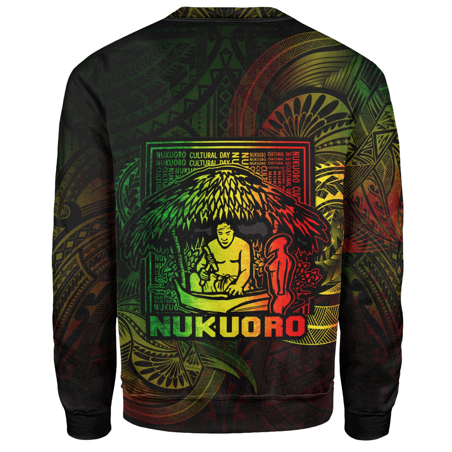 Federated States Of Micronesia Sweatshirt Custom Nukuoro Atoll Cultural Tribal Pattern