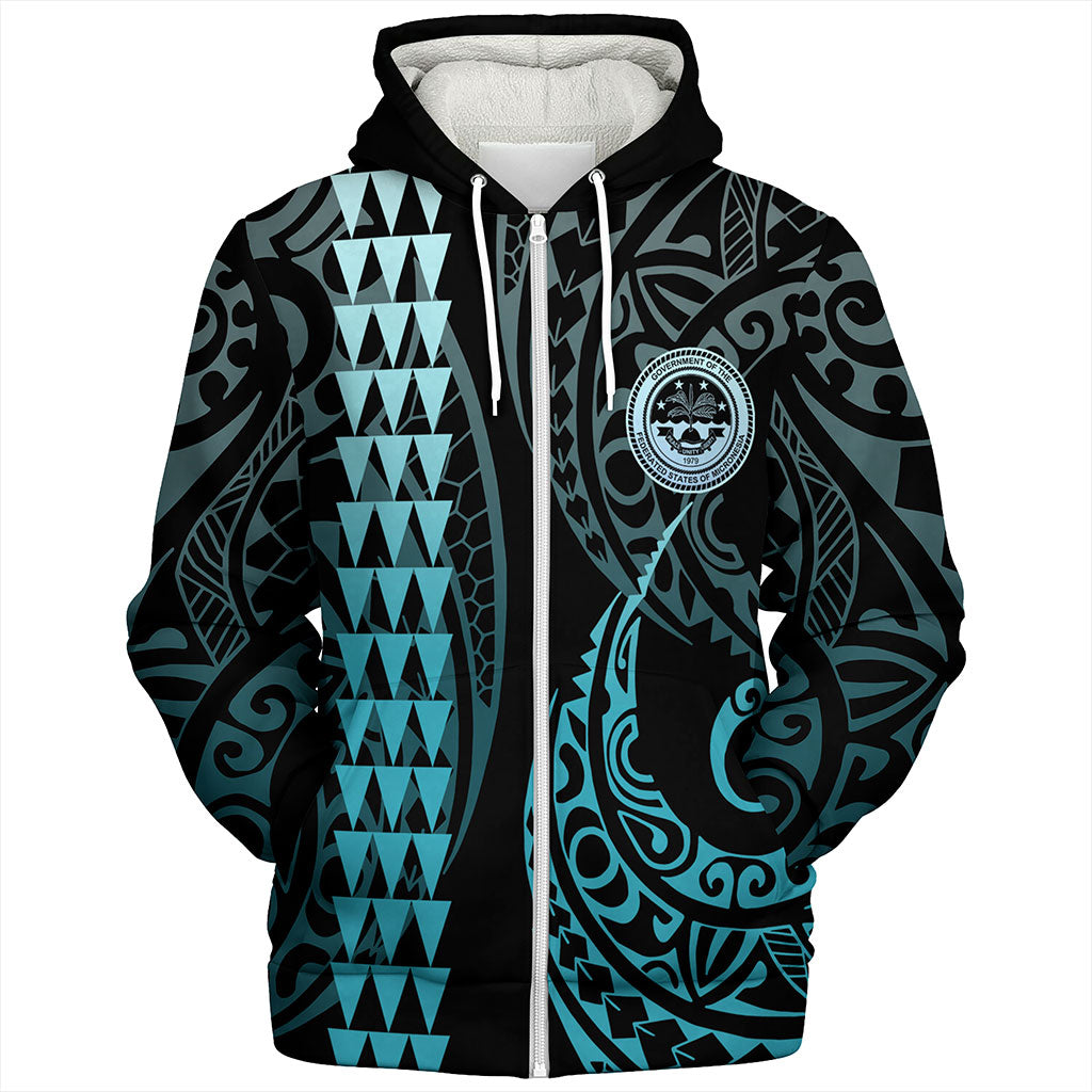 Federated States Of Micronesia Sherpa Hoodie Kakau Style Ver.1