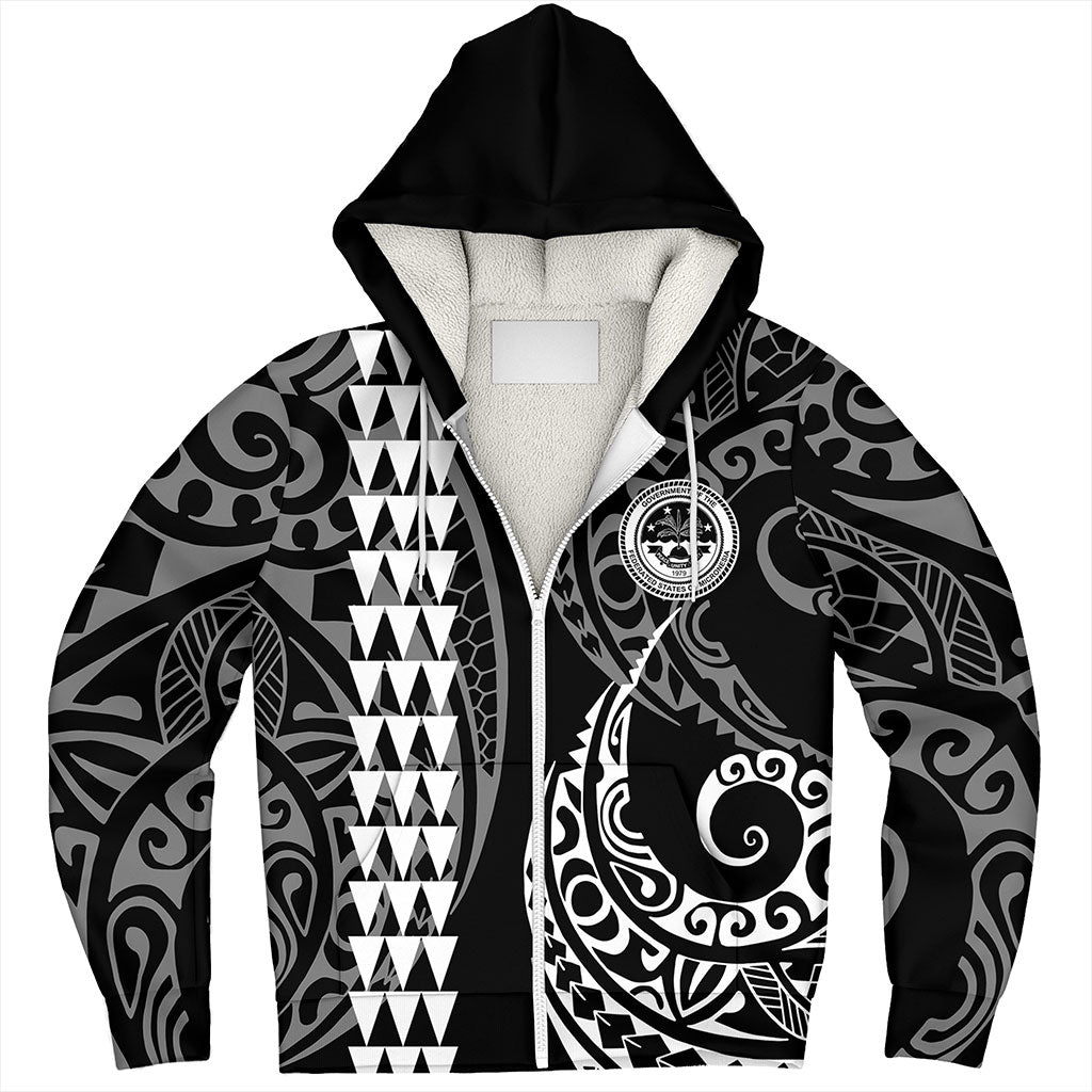 Federated States Of Micronesia Sherpa Hoodie Kakau Style Ver.1