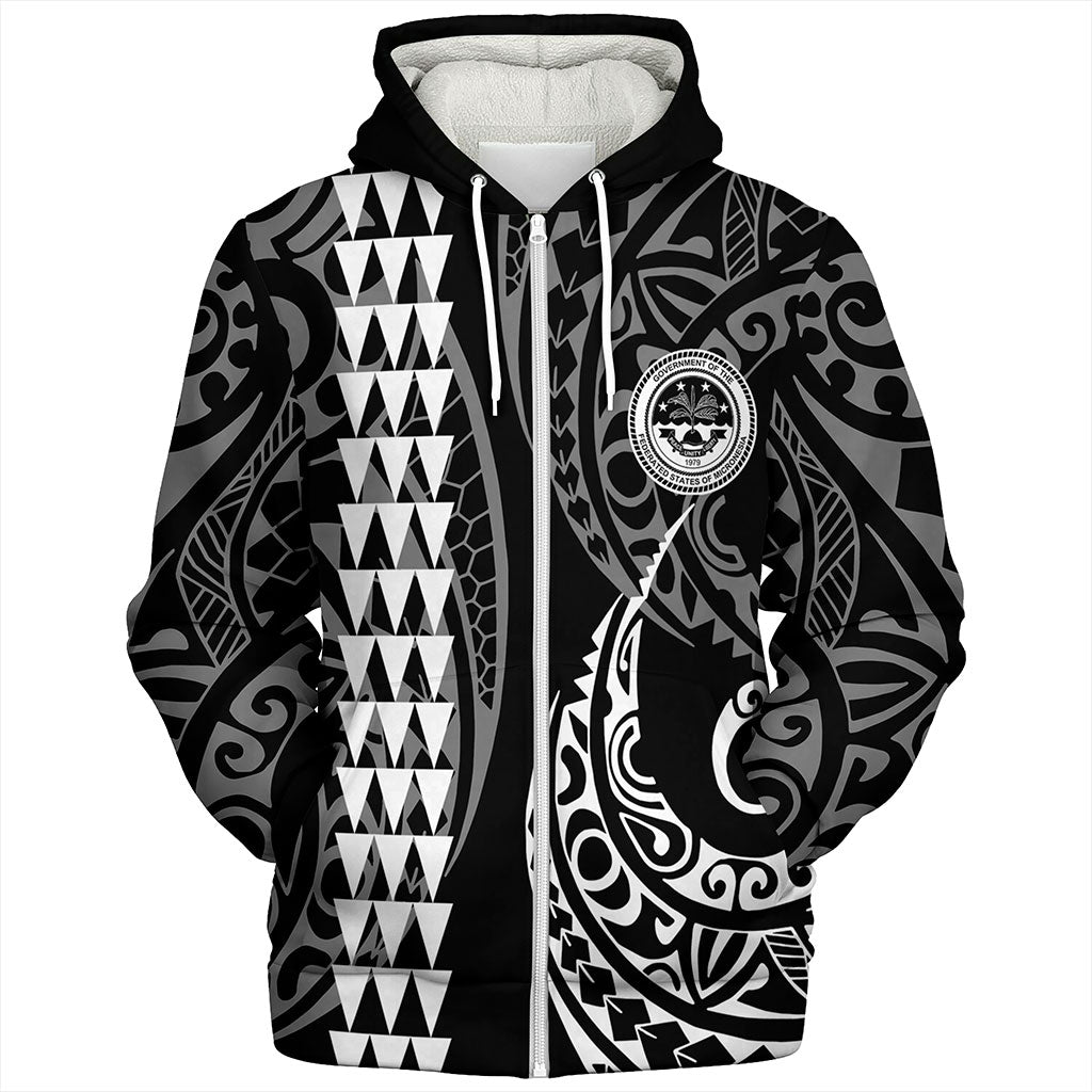 Federated States Of Micronesia Sherpa Hoodie Kakau Style Ver.1