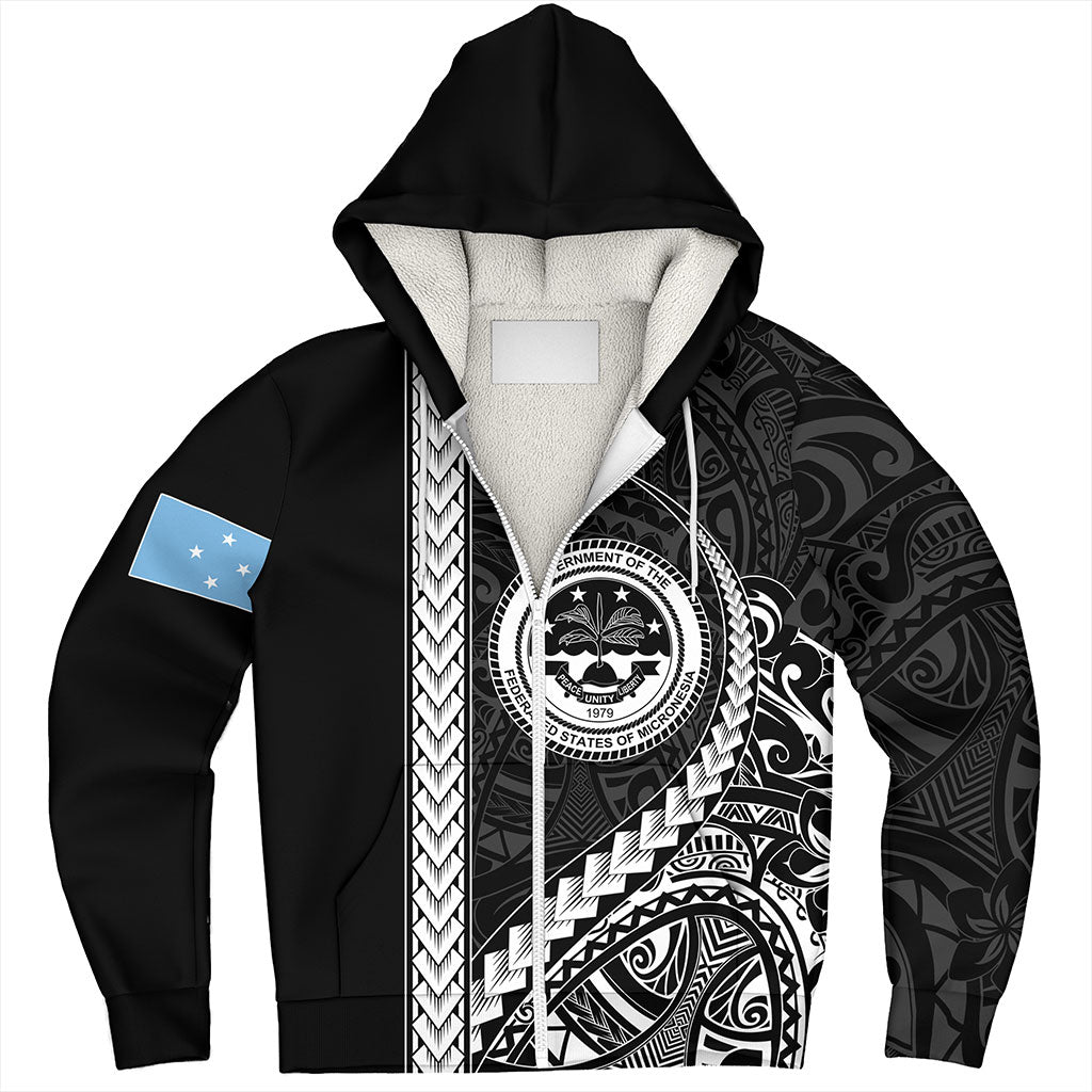Federated States Of Micronesia Sherpa Hoodie Tribal Micronesian Coat Of Arms