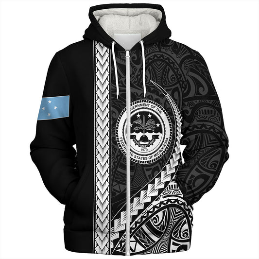Federated States Of Micronesia Sherpa Hoodie Tribal Micronesian Coat Of Arms