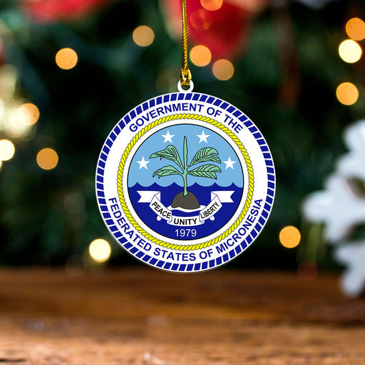Federated States of Micronesia Acrylic And Wooden Ornament Coat Of Arms