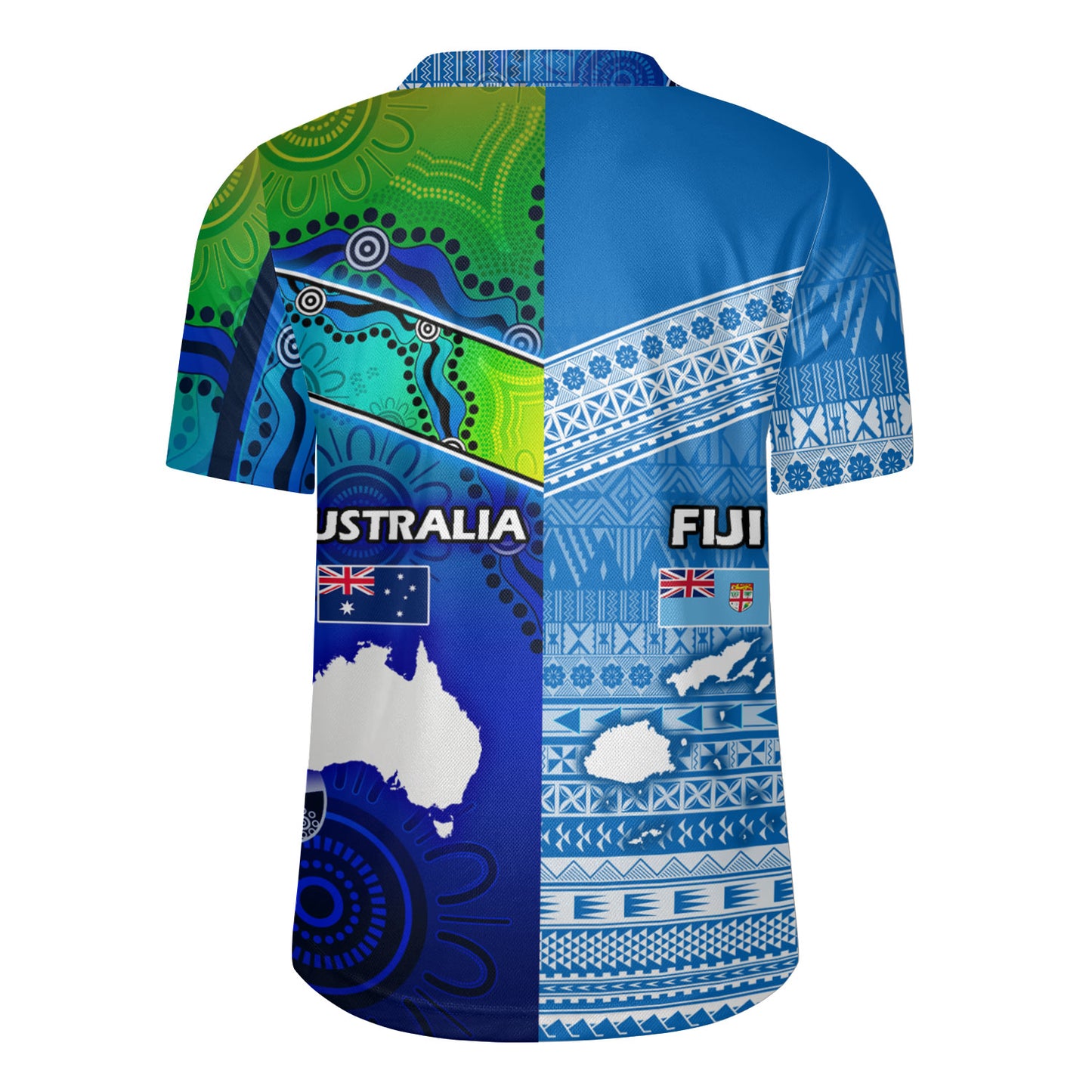 Fiji And Australia Custom Personalised Rugby Jersey Fijian Tapa With Australia Aboriginal Style
