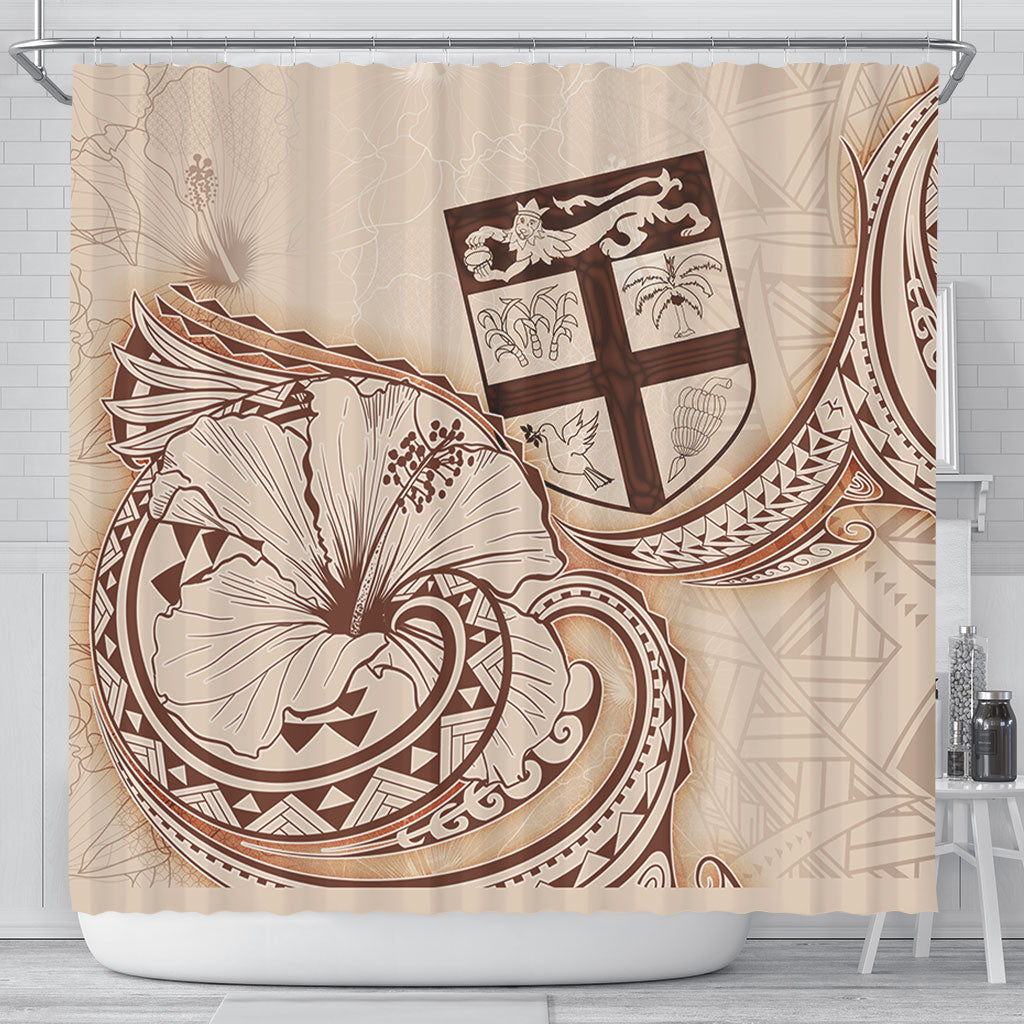 Fiji Shower Curtain Hibiscus Flower Vintage Style