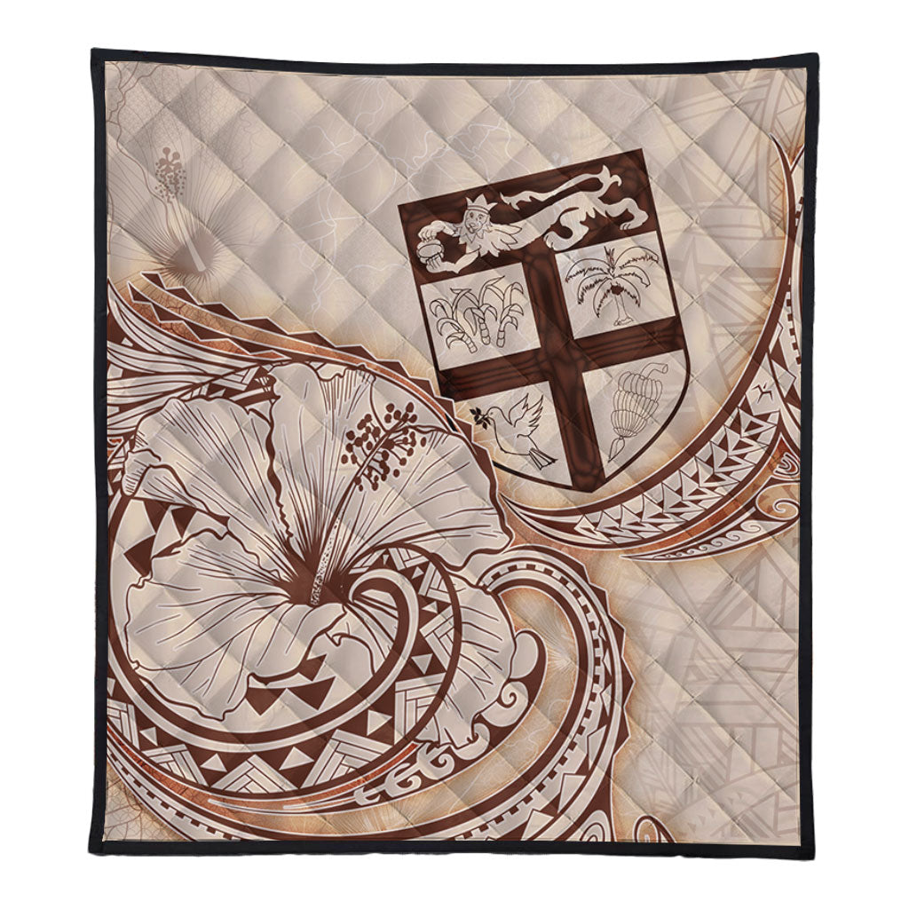 Fiji Premium Quilt Hibiscus Flower Vintage Style