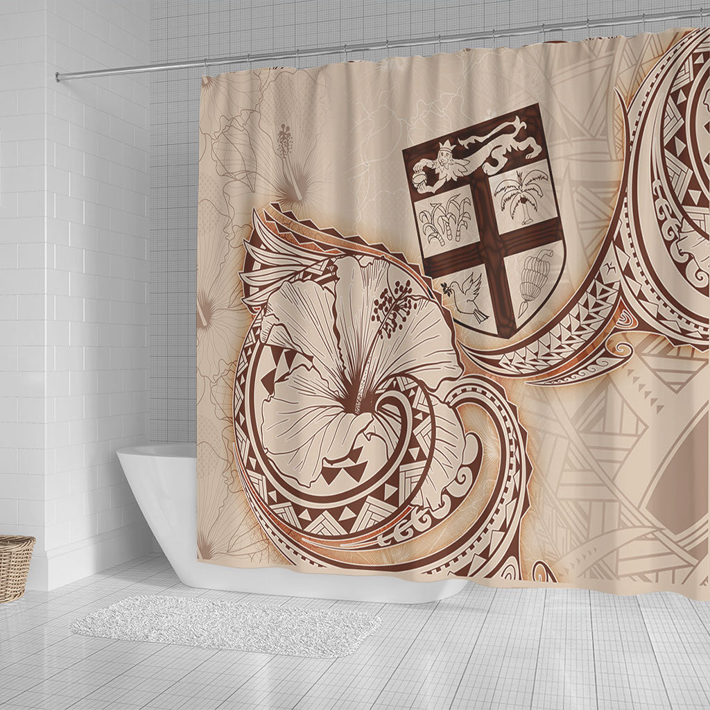 Fiji Shower Curtain Hibiscus Flower Vintage Style