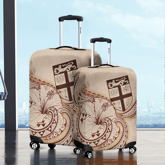 Fiji Luggage Cover Hibiscus Flower Vintage Style