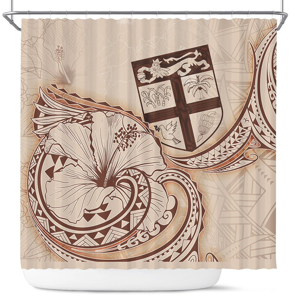 Fiji Shower Curtain Hibiscus Flower Vintage Style