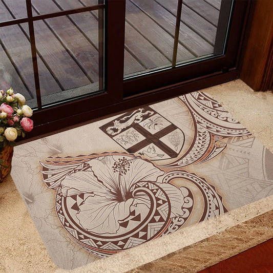 Fiji Door Mat Hibiscus Flower Vintage Style