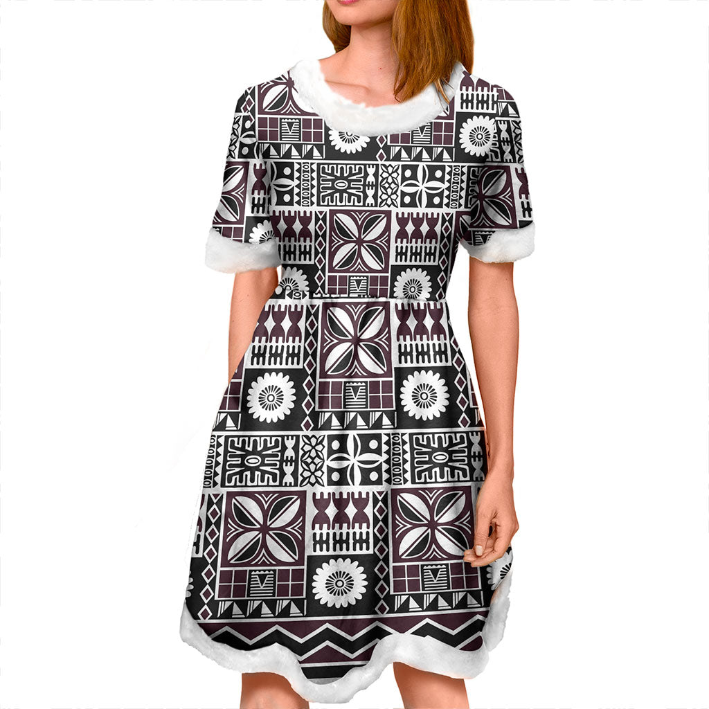 open lace back dress Fiji Women and Kid Christmas Dress Bula Fashion Style
