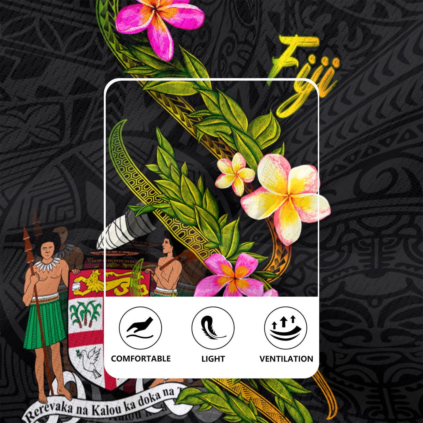 Fiji Rugby Jersey Custom Plumeria Tribal