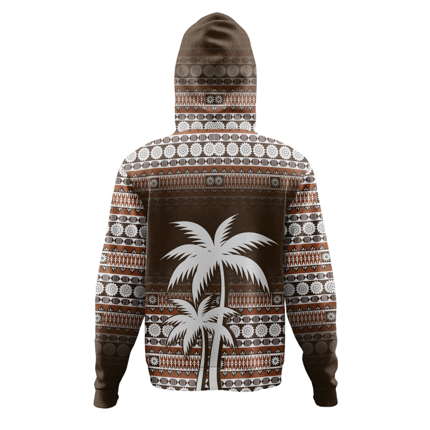 Fiji Hoodie Custom Bula Fiji Masi Brown Patterns