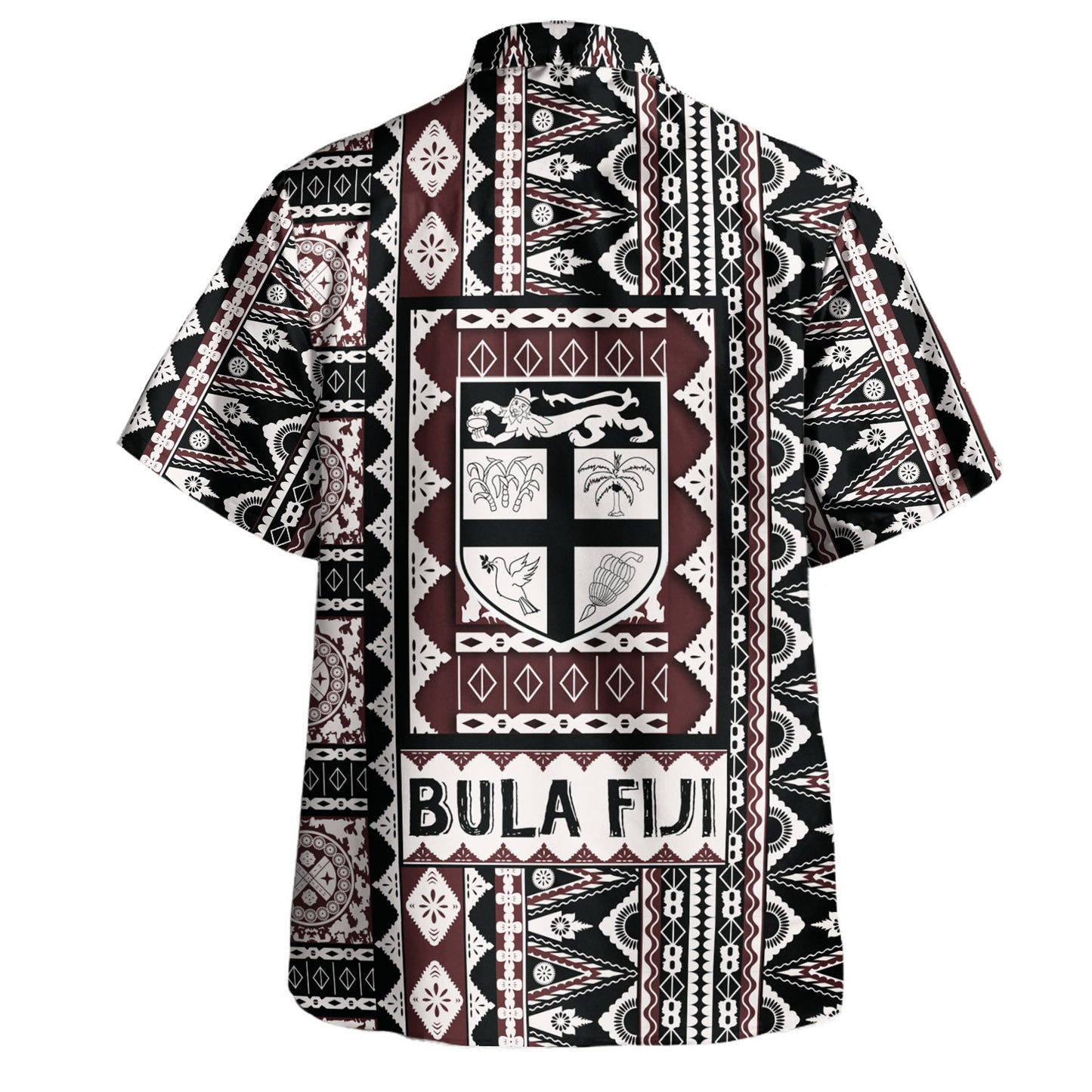 Fiji Hawaiian Shirt Bula Fiji Masi Motif Brown Color Design