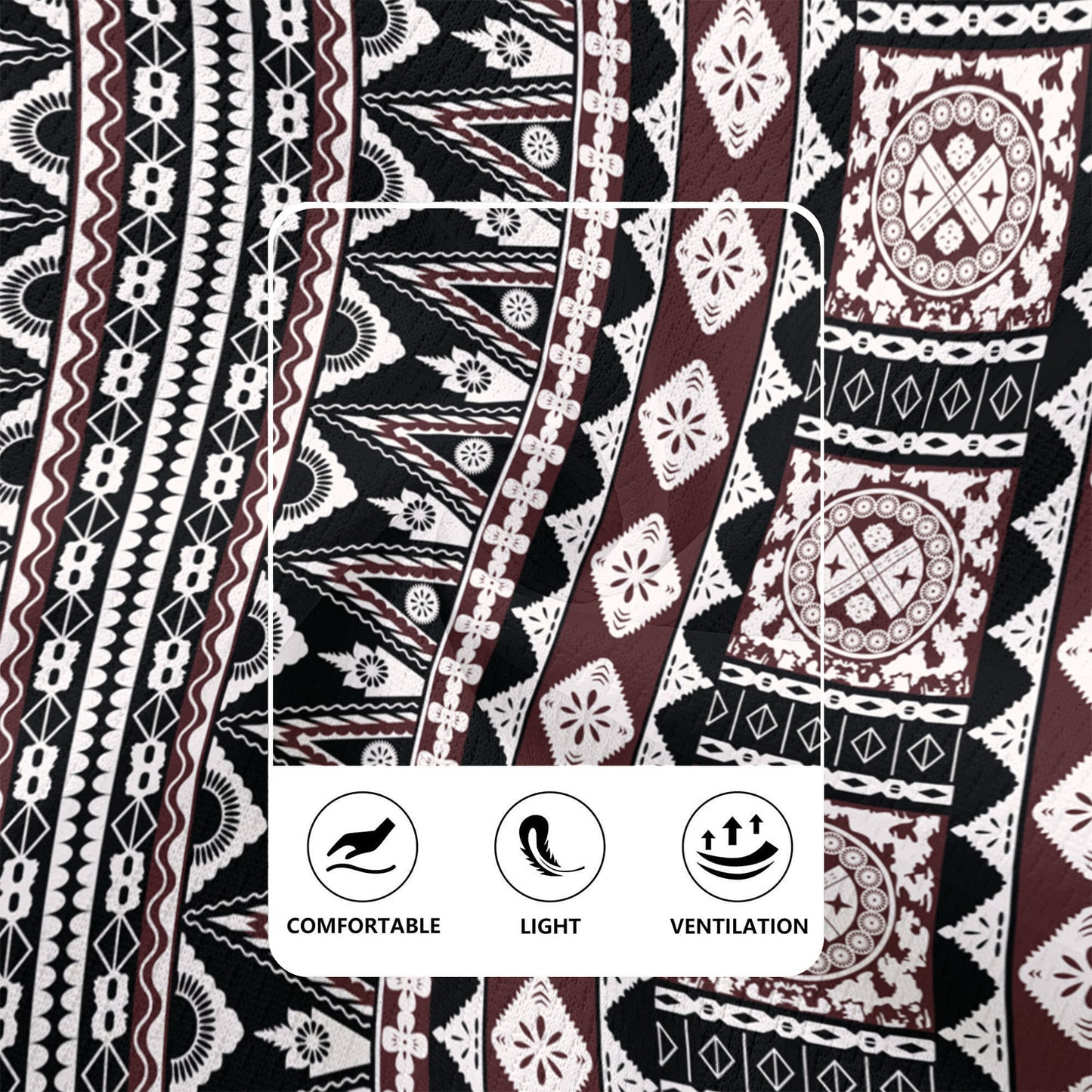 Fiji Rugby Jersey Bula Fiji Masi Motif Brown Color Design