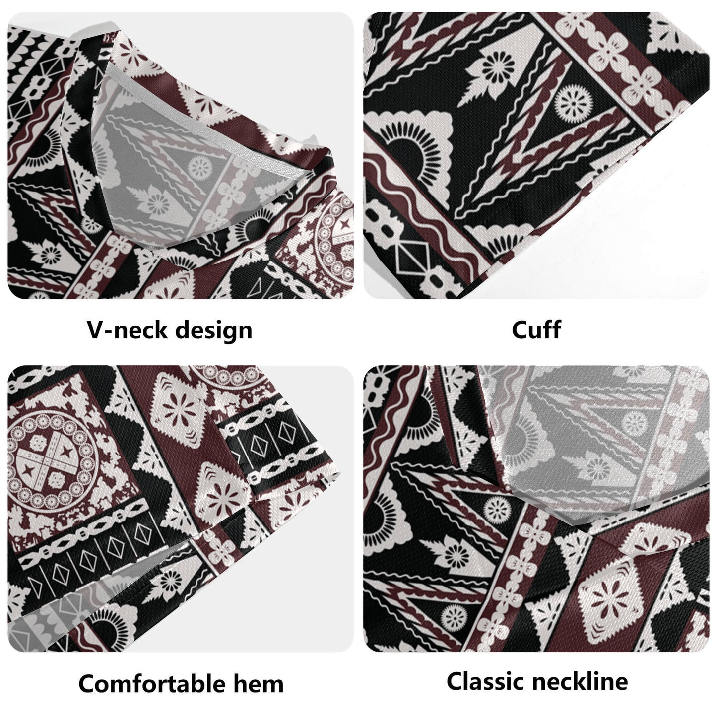 Fiji Rugby Jersey Bula Fiji Masi Motif Brown Color Design