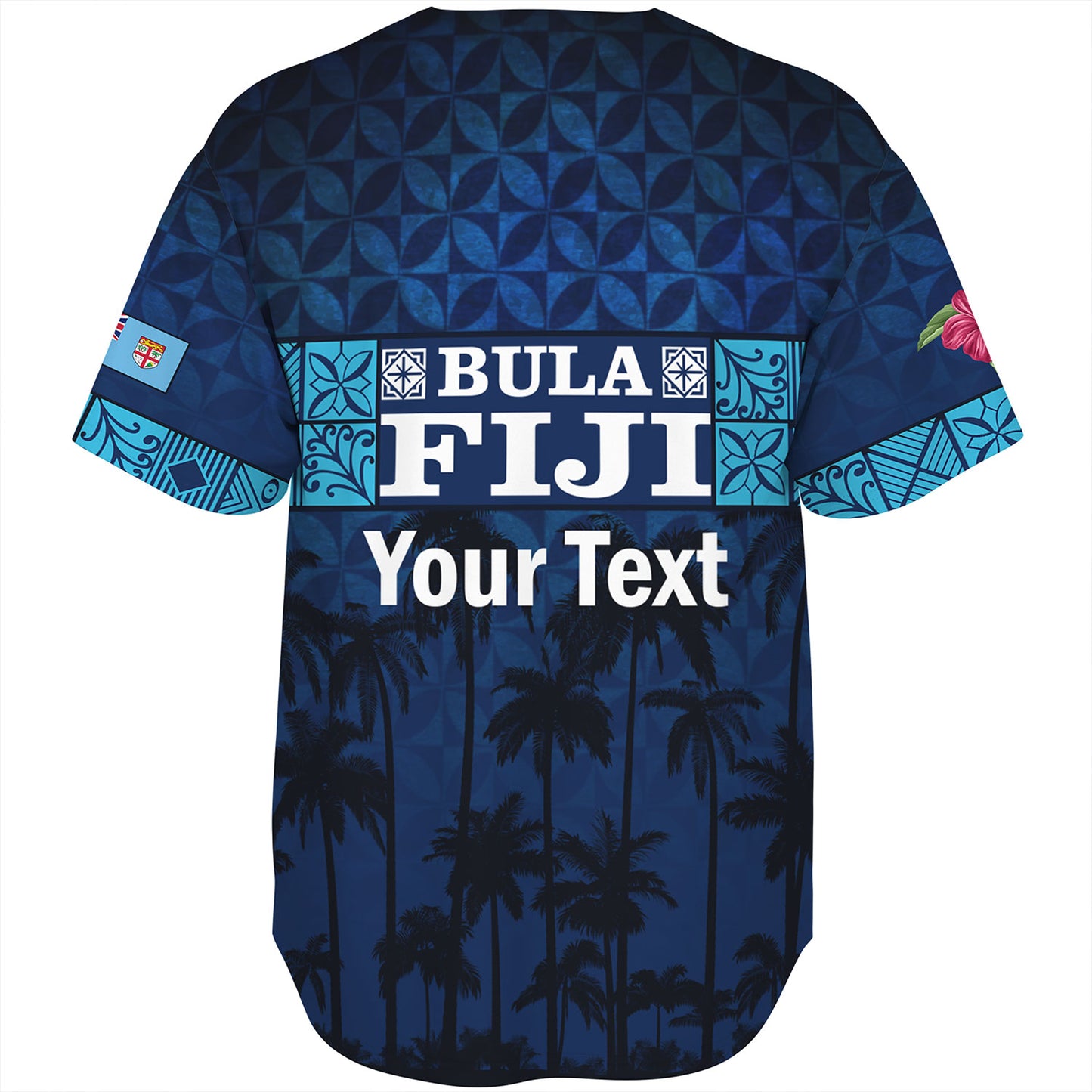 Fiji Baseball Shirt - Custom Bula Fiji Masi Palm Tree Design