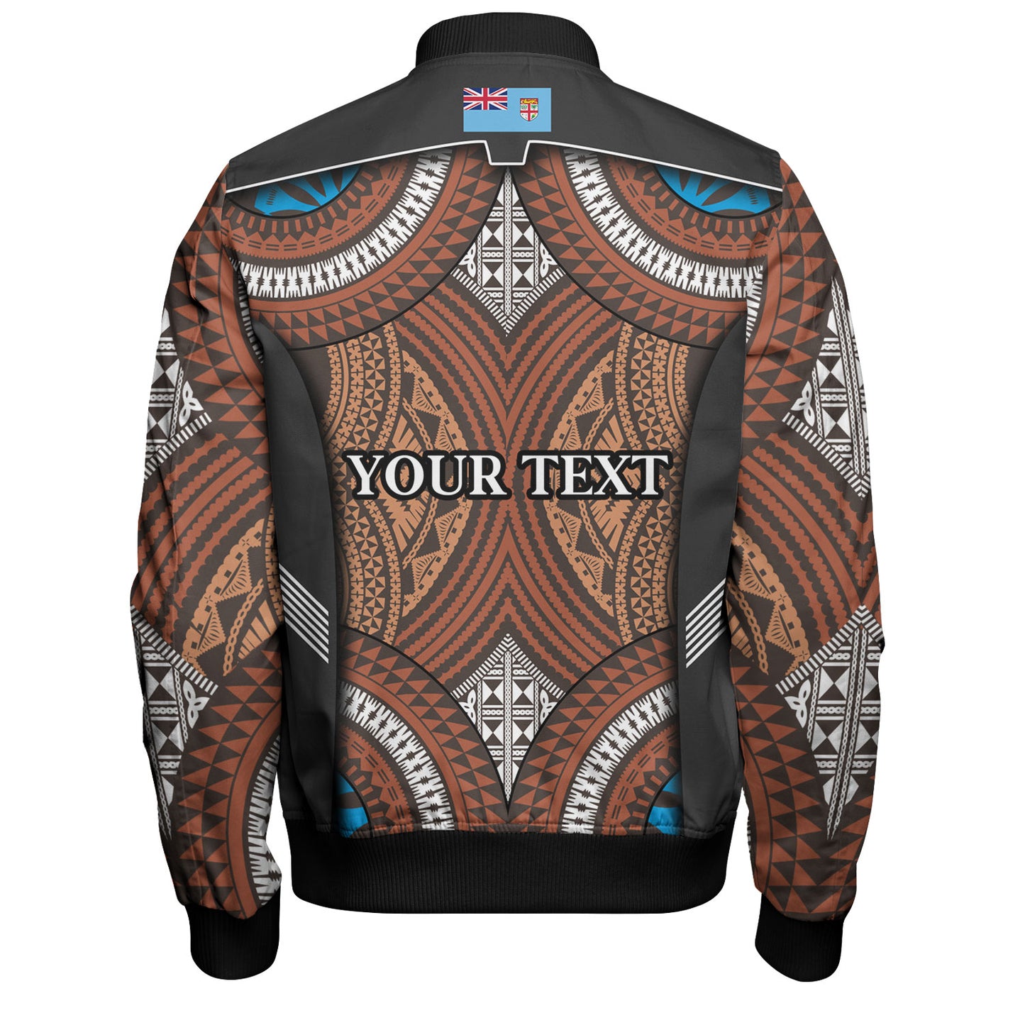 Fiji Bomber Jacket Custom Bula Fiji Rugby Tapa Design