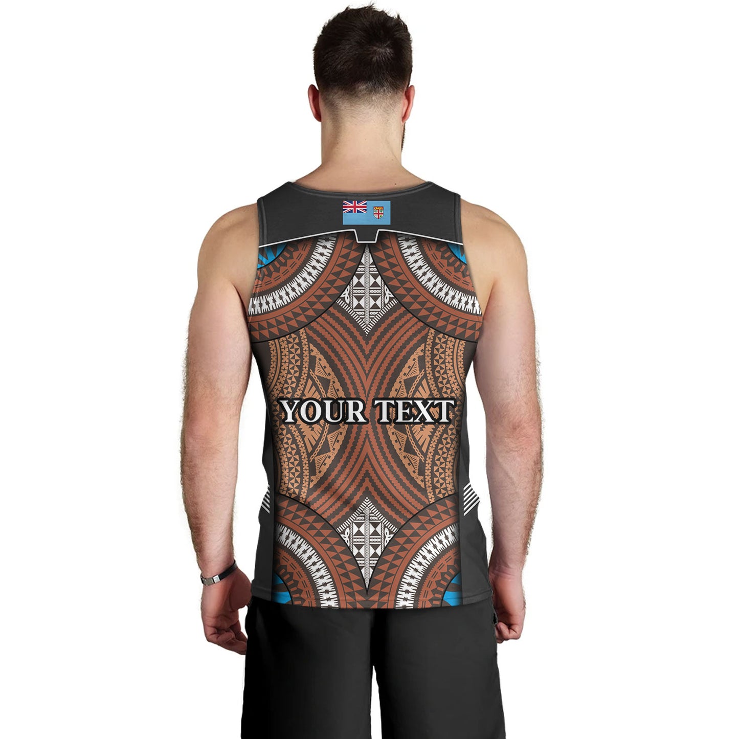 Fiji Tank Top Custom Bula Fiji Rugby Tapa Design