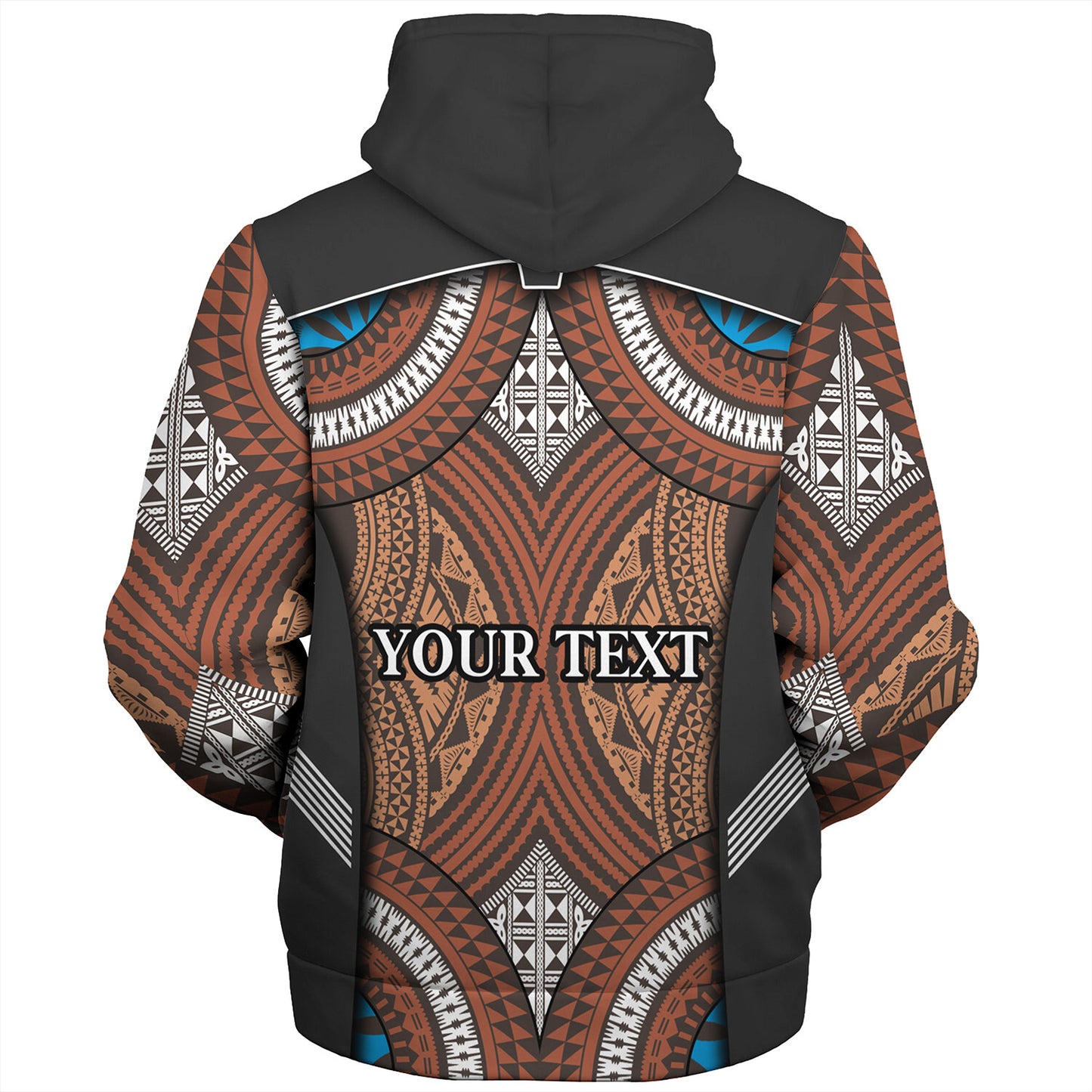 Fiji Sherpa Hoodie Custom Bula Fiji Rugby Tapa Design