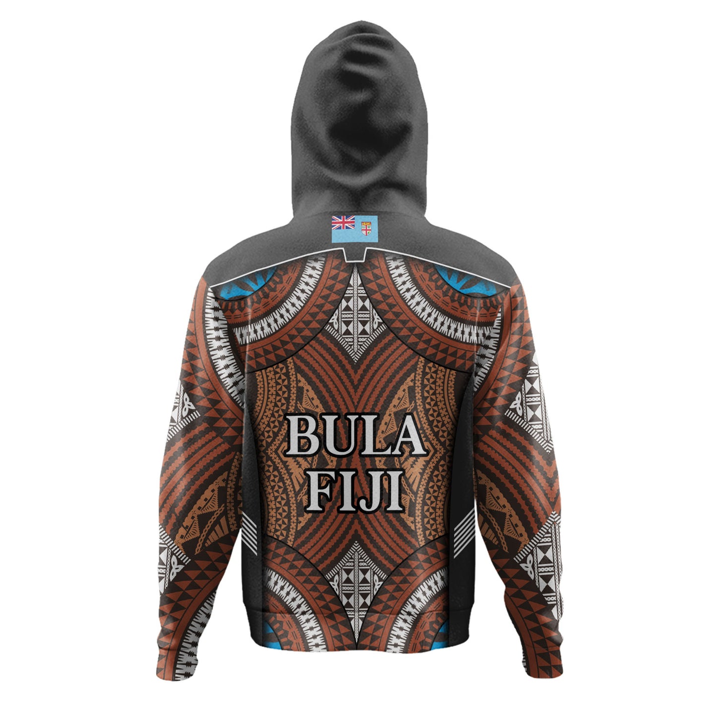 Fiji Hoodie Custom Bula Fiji Rugby Tapa Design