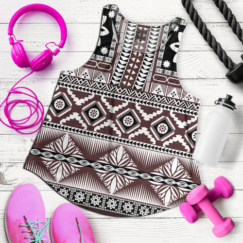Fiji Women Tank Bula Fijian Masi Tapa Vintage Style